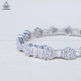  B985 Lắc tay viền hoa xen kẽ baguette 