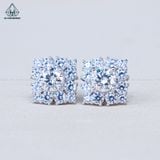  EX469 5mm Bông tai vuông đá 