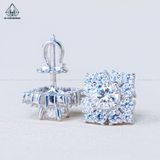  EX469 5mm Bông tai vuông đá 