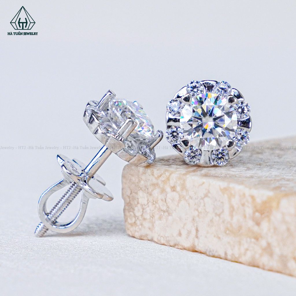 EX468 5.4mm Bông tai tròn đá