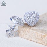  EX466 Bông tai FULL MOIS 3mm trái tim 