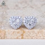  EX466 Bông tai FULL MOIS 3mm trái tim 