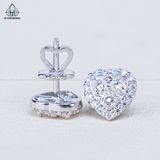  EX466 Bông tai FULL MOIS 3mm trái tim 