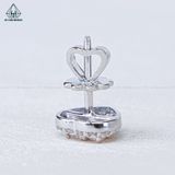  EX466 Bông tai FULL MOIS 3mm trái tim 