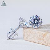  E064 Bông tai 6 chấu 7mm 