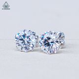  E064 Bông tai 6 chấu 7mm 