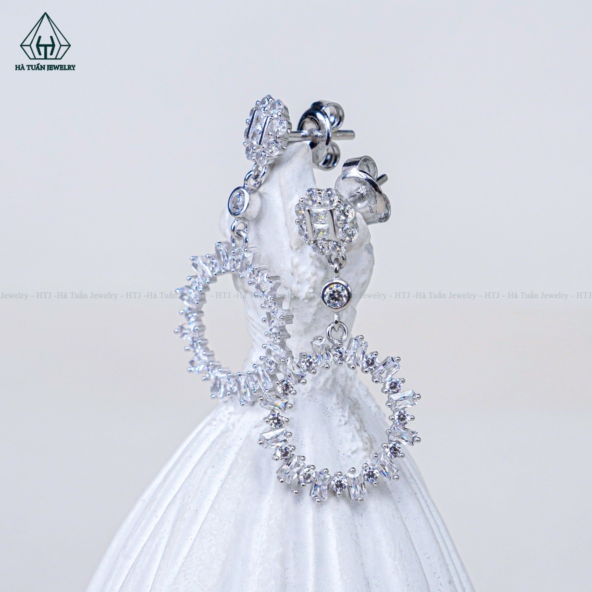  E063 Bông tai treo mặt trời 