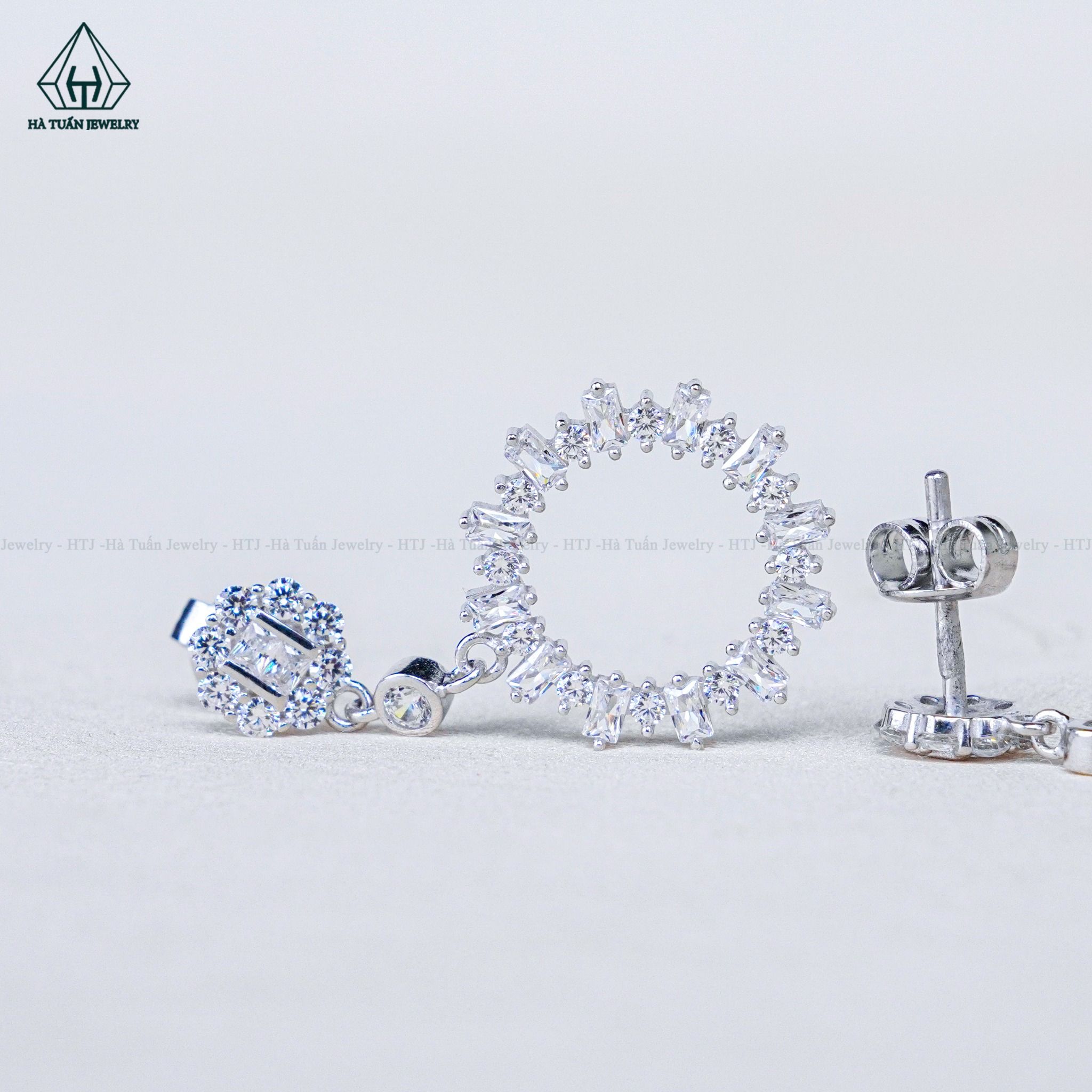  E063 Bông tai treo mặt trời 