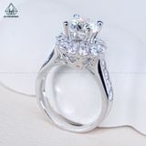  RX542 7.5mm Nhẫn nữ hoa đá tròn 