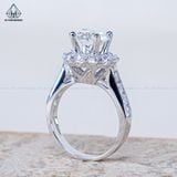  RX542 7.5mm Nhẫn nữ hoa đá tròn 