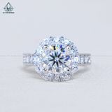  RX542 7.5mm Nhẫn nữ hoa đá tròn 