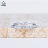  R978 Nhẫn nữ nửa hàng đá chìm (Bản 2.2mm) 