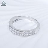  RX544 Nhẫn nữ 2 hàng FULL MOIS nửa vòng 