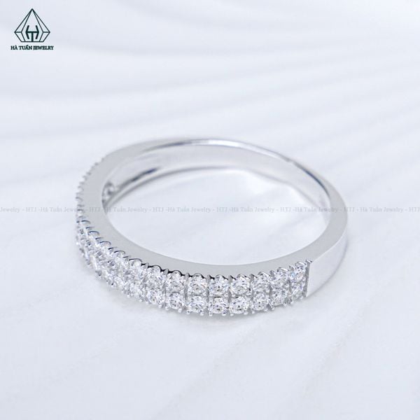  RX544 Nhẫn nữ 2 hàng FULL MOIS nửa vòng 