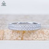  RX544 Nhẫn nữ 2 hàng FULL MOIS nửa vòng 