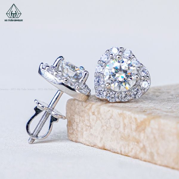  EX063 4.5-5-5.4-6mm Bông tai tim viền tấm 