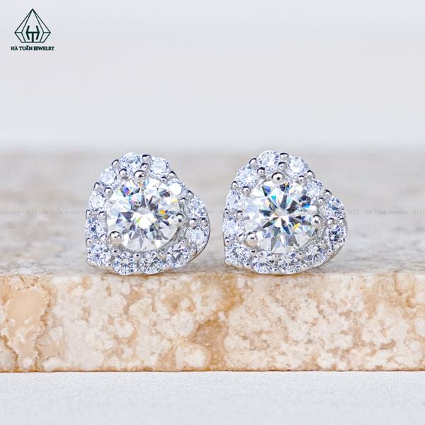  EX063 4.5-5-5.4-6mm Bông tai tim viền tấm 