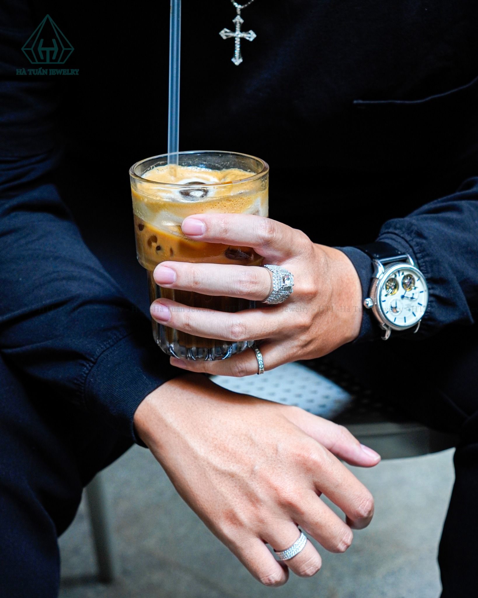  RX191 FULL MOIS 1.5mm Nhẫn 3 hàng đá 