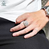  RMX163 9mm Nhẫn nam vuông đá 