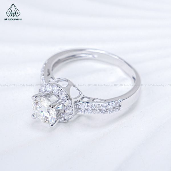  RX546 6mm Nhẫn nữ halo tròn 