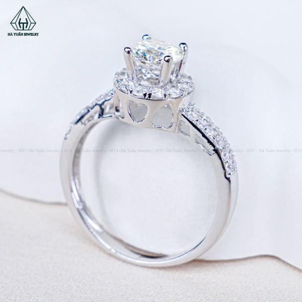  RX546 6mm Nhẫn nữ halo tròn 