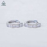  E076 Bông tai khoen đá princess 