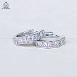  E076 Bông tai khoen đá princess 