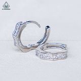  E076 Bông tai khoen đá princess 