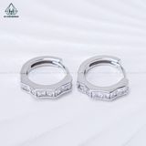  E076 Bông tai khoen đá princess 