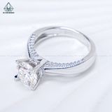  RX133 7.2mm Nhẫn 4 chấu viền đá hông 