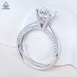  RX133 7.2mm Nhẫn 4 chấu viền đá hông 