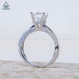  RX133 7.2mm Nhẫn 4 chấu viền đá hông 