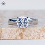  RX133 7.2mm Nhẫn 4 chấu viền đá hông 