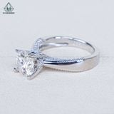  RX133 7.2mm Nhẫn 4 chấu viền đá hông 