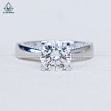  RX133 7.2mm Nhẫn 4 chấu viền đá hông 