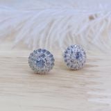  E888 Bông tai hoa đá phối baguette 