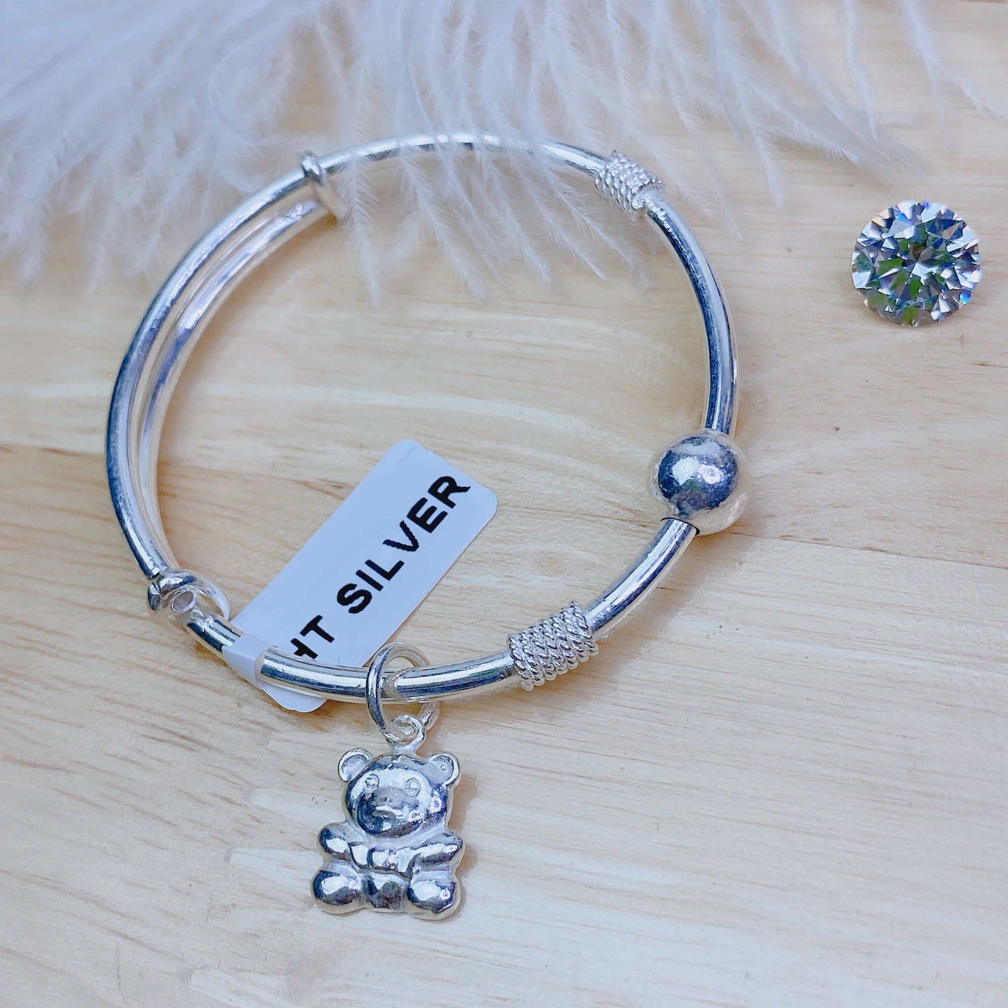  BGB064 Vòng cứng baby charm gấu 