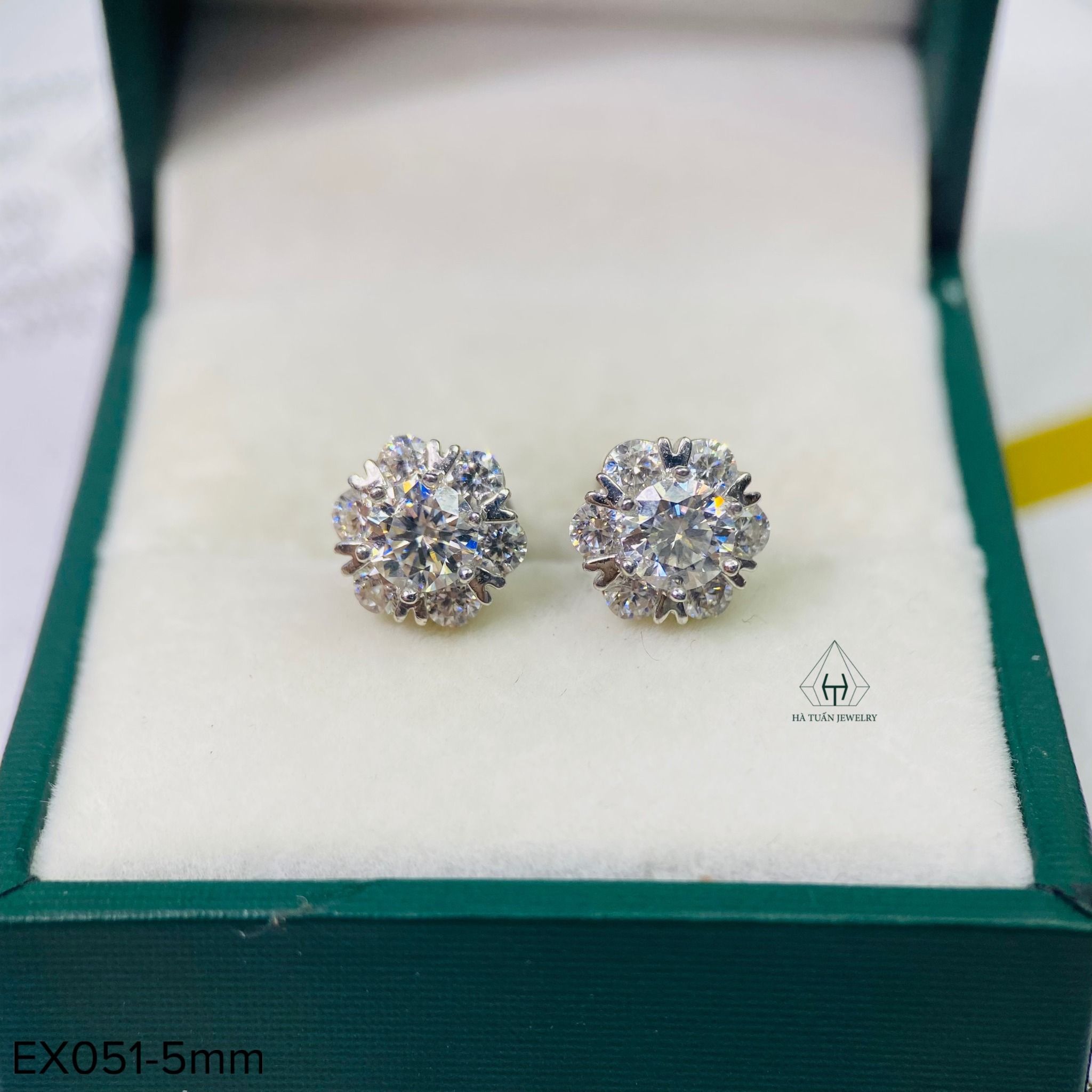  EX051 5mm Bông tai hoa 6 cánh tròn 