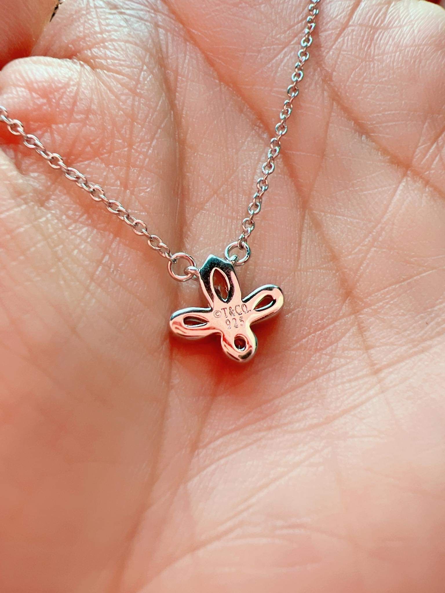  Dây chuyền xi vàng trắng mặt đá N437 