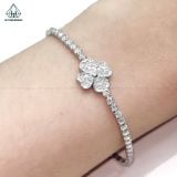  B913 2mm Lắc tay cỏ bốn lá full đá 