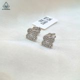  E992 Bông tai bốn lá full đá 