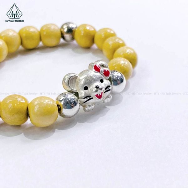  BB025 Vòng dâu tằm chuột nơ đỏ 