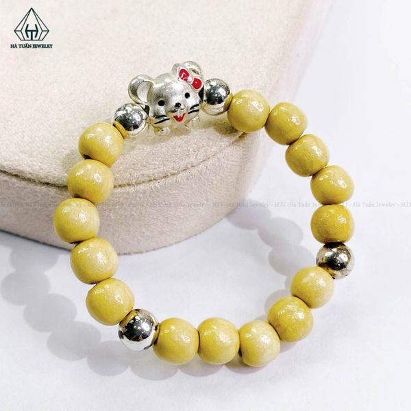  BB025 Vòng dâu tằm chuột nơ đỏ 