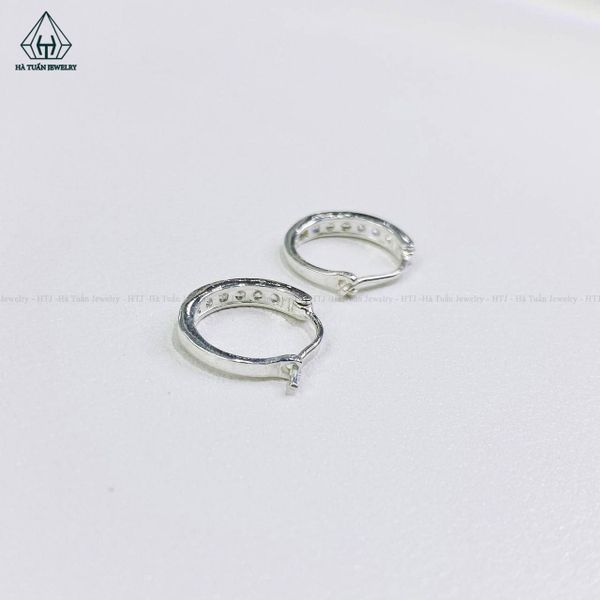  EB010 Bông tại khoen bạc 