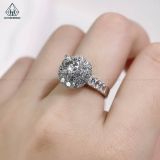  RX513 6.3mm Nhẫn nữ hoa đá tròn 