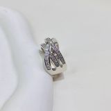  R937 Nhẫn nữ 3 vành đá chéo 