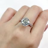  R945 Nhẫn nữ giác cắt hoa hồng 