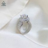  RX486 9mm Nhẫn nữ halo đai lớn 