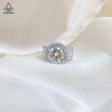  RX486 9mm Nhẫn nữ halo đai lớn 