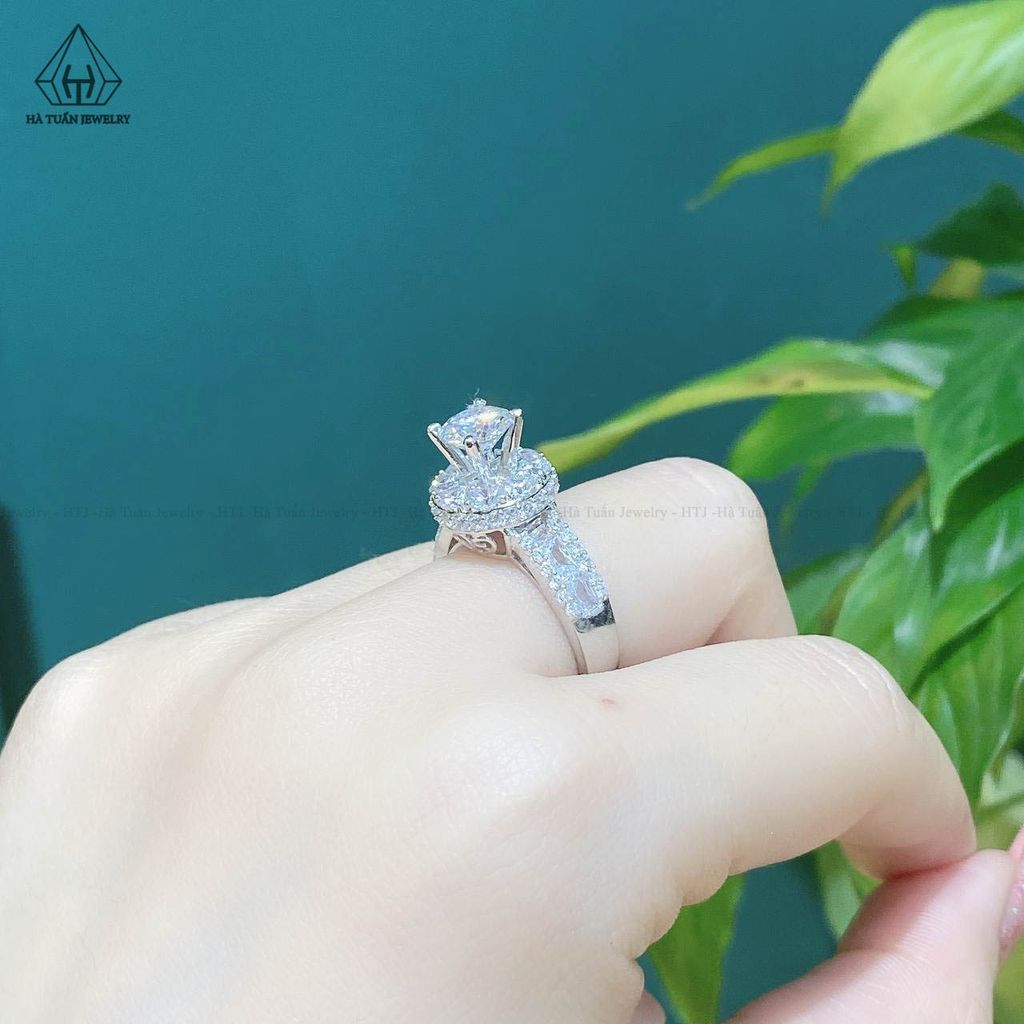 RX478 6.5mm Nhẫn nữ halo viền tấm